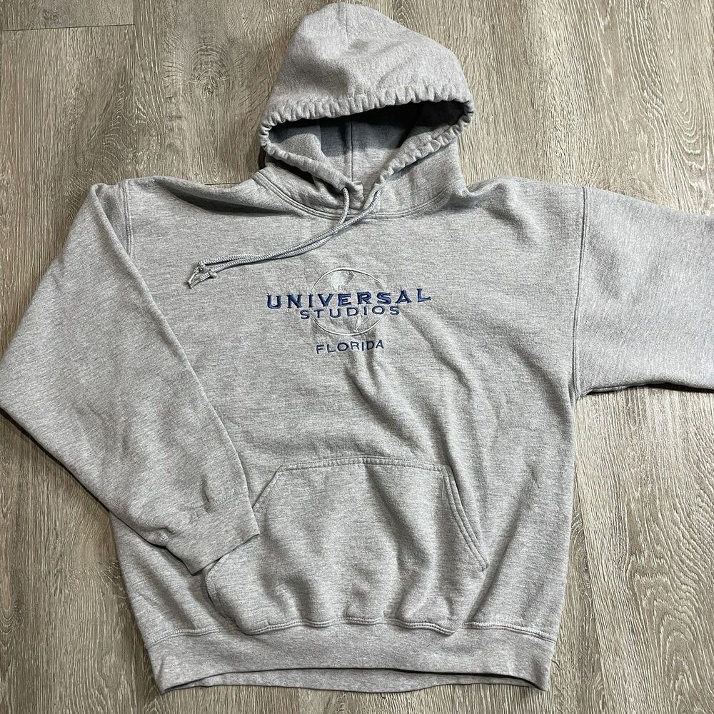Universal Studios Florida Spellout Gray Hoodie Sweatshirt Men’s Size Large